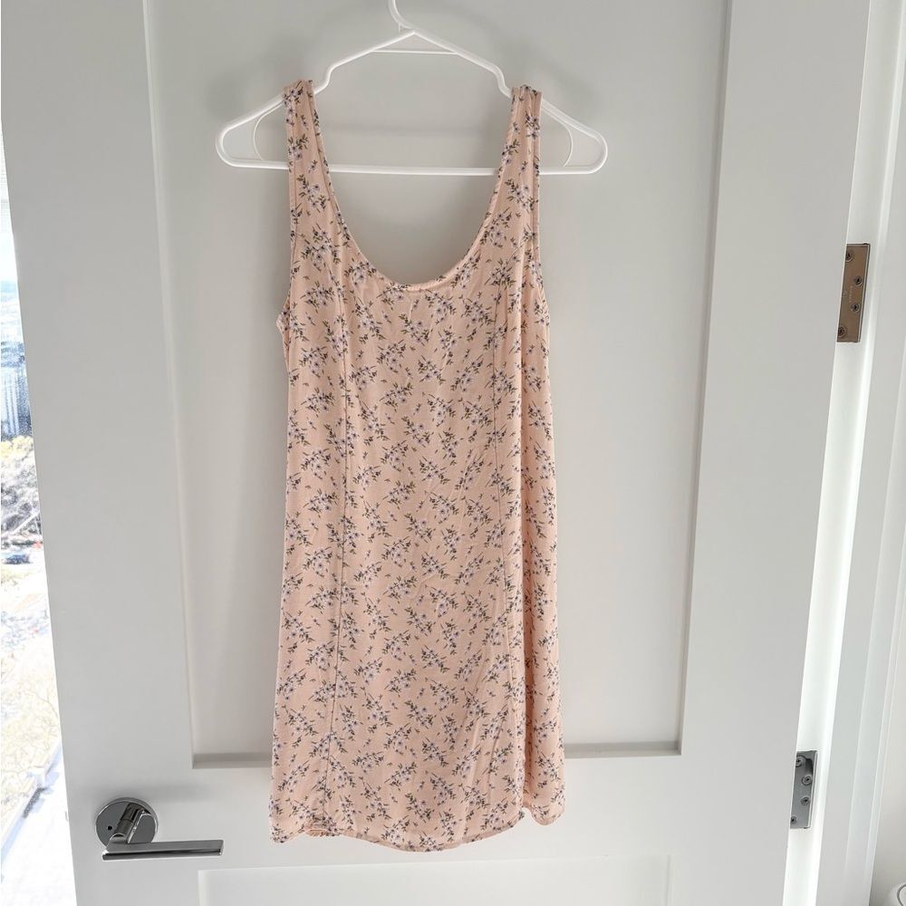 American Eagle Pink Floral Smocked Back Mini Dress – Size Small